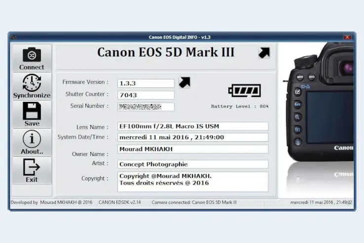 Canon EOS Digital Info