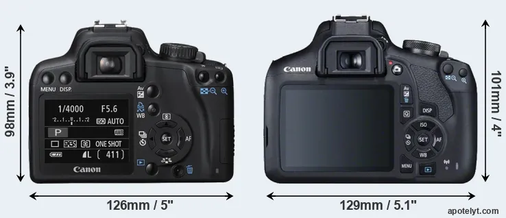 Comparison 1000D or T7 rear