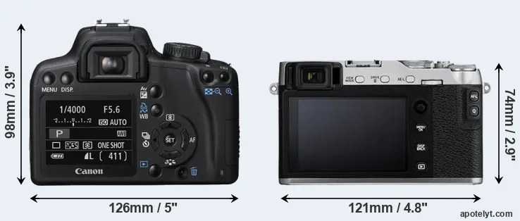 Comparison 1000D or X-E3 rear