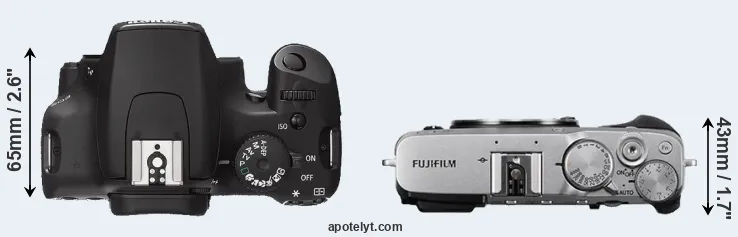 Compare 1000D versus X-E3 top