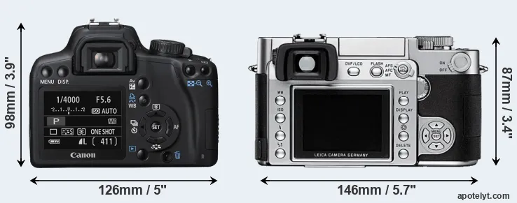 Comparison 1000D or Digilux 3 rear