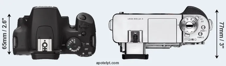 Compare 1000D versus Digilux 3 top