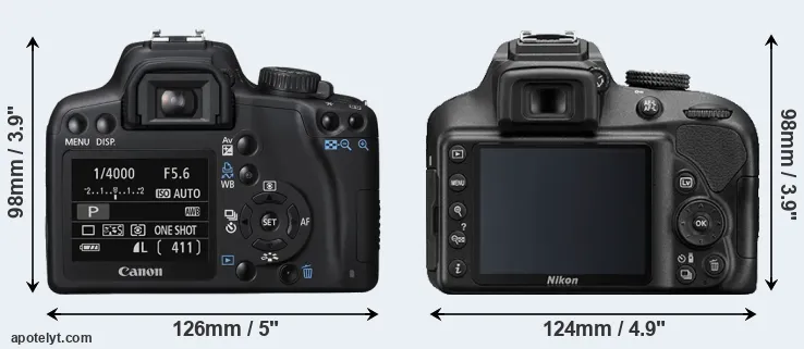 Comparison 1000D or D3400 rear
