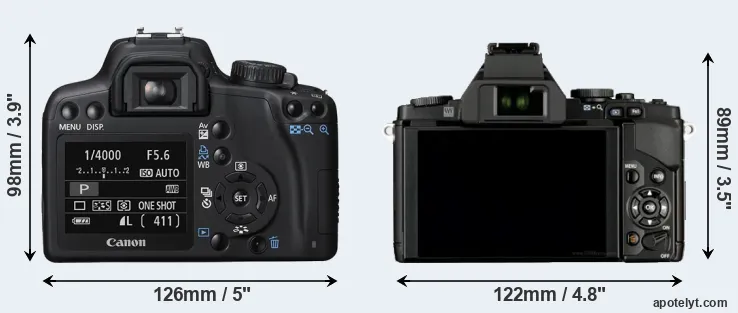 Comparison 1000D or E-M5 rear