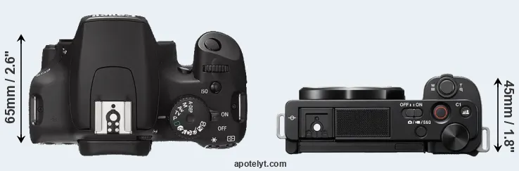 Compare 1000D versus ZV-E10 top