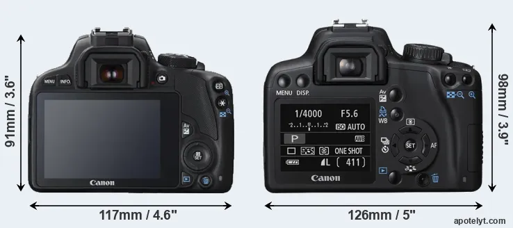 Comparison 100D or XS rear