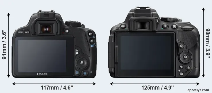 Comparison 100D or D5300 rear