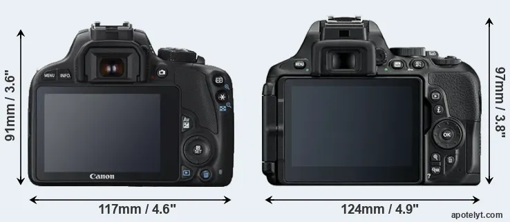 Comparison 100D or D5600 rear