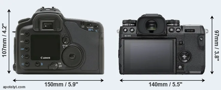 Comparison 10D or X-H1 rear