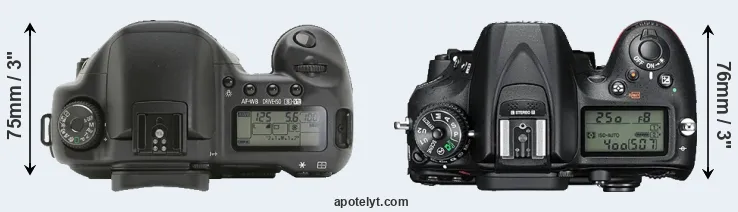 Compare 10D versus D7200 top