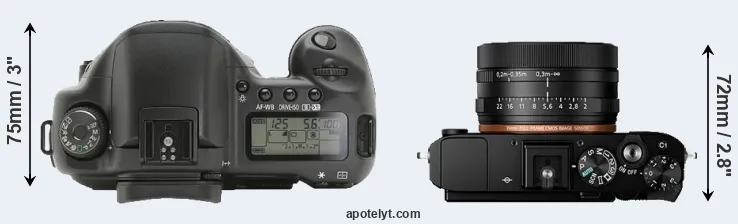 Compare 10D versus RX1R II top