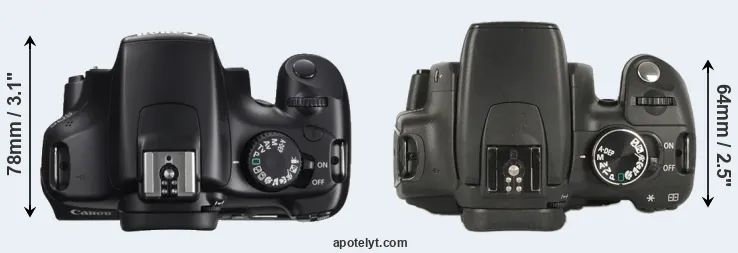 Compare 1100D versus 350D top
