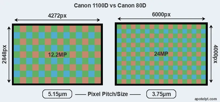 1100D versus 80D MP