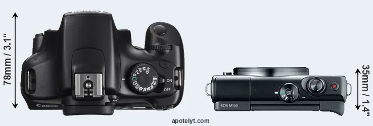 Compare 1100D versus M100 top