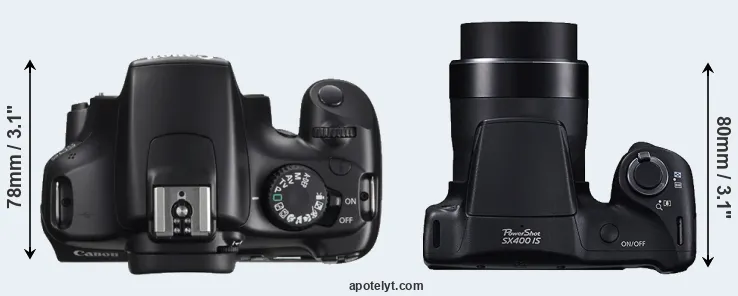 Compare 1100D versus SX400 top