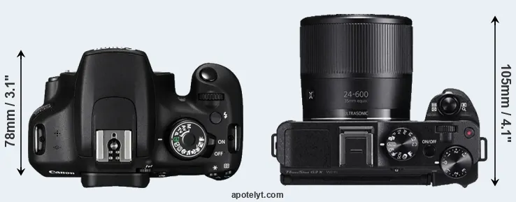 Compare 1200D versus G3X top