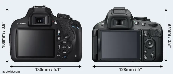 Comparison 1200D or D5100 rear