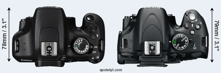 Compare 1200D versus D5100 top
