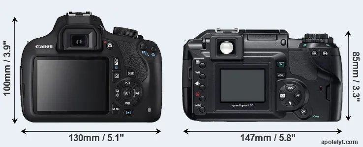 Comparison 1200D or E-300 rear
