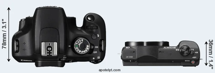Compare 1200D versus A5100 top