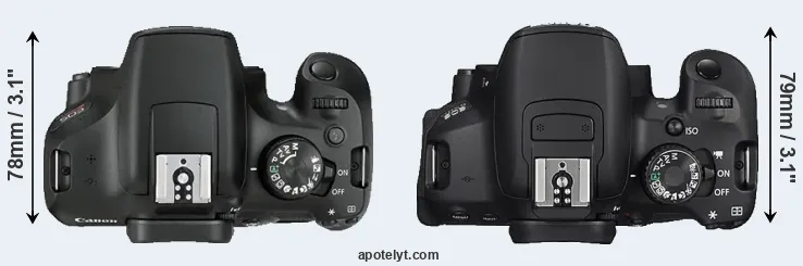 Compare 1300D versus 650D top