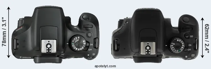 Compare 1300D versus T2i top