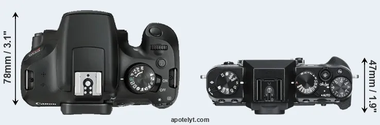 Compare 1300D versus X-T30 top