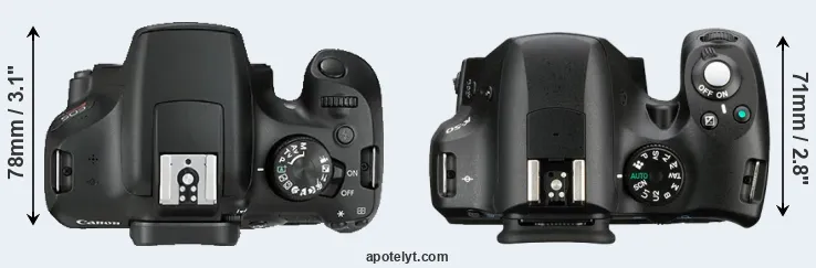 Compare 1300D versus K-50 top