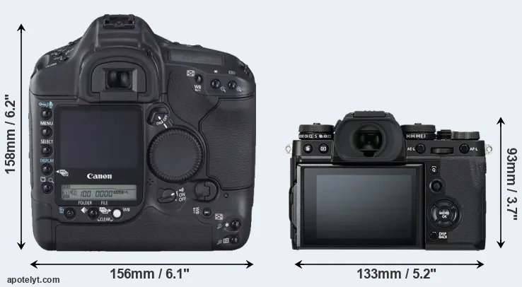 Comparison 1D Mark II N or X-T3 rear