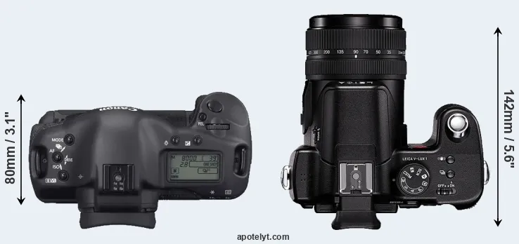 Compare 1D Mark II N versus V-LUX 1 top
