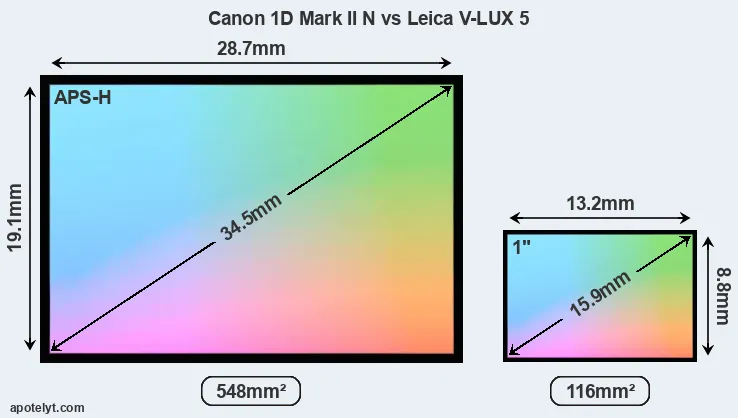 Canon 1D Mark II N and Leica V-LUX 5 sensor measures