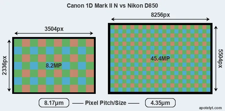 1D Mark II N versus D850 MP