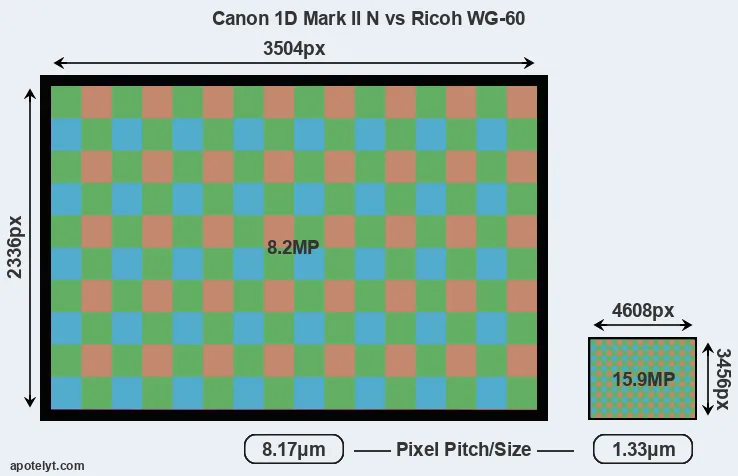 1D Mark II N versus WG-60 MP