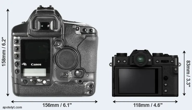 Comparison 1D Mark II or X-T30 II rear