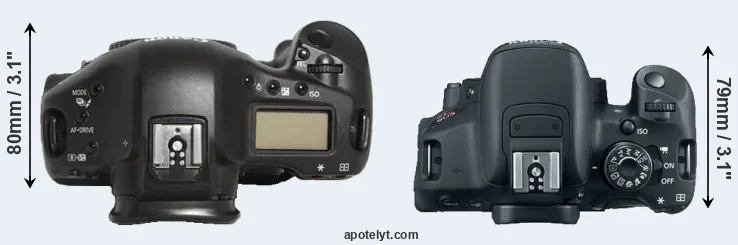 Compare 1D Mark III versus T5i top