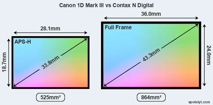 Canon 1D Mark III and Contax N Digital sensor measures
