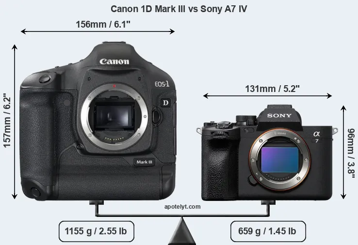 Size Canon 1D Mark III vs Sony A7 IV