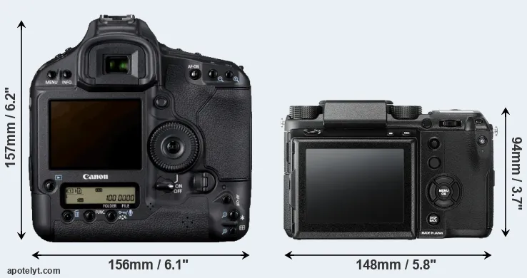 Comparison 1D Mark IV or GFX 50S rear
