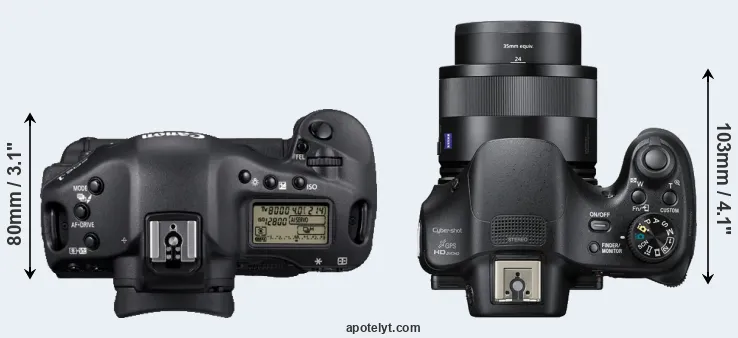 Compare 1D Mark IV versus HX400V top
