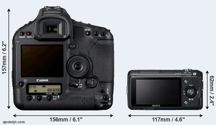 Comparison 1D Mark IV or NEX-3 rear