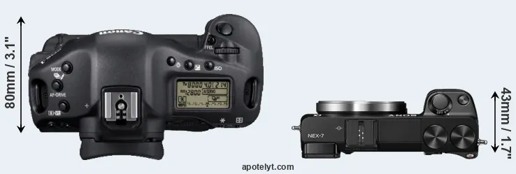 Compare 1D Mark IV versus NEX-7 top