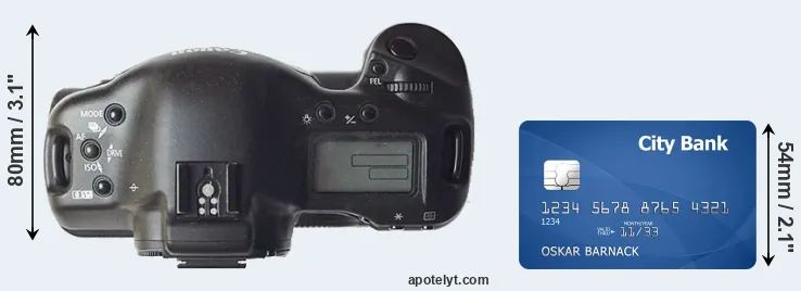 1D versus credit card top view