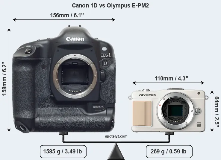Size Canon 1D vs Olympus E-PM2