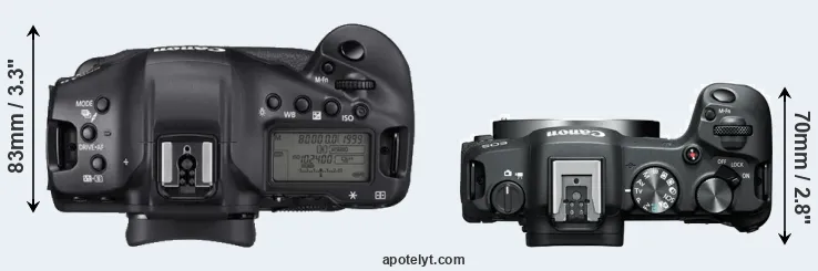 Compare 1DX Mark III versus R8 top
