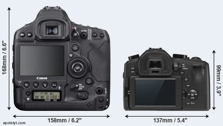 Comparison 1DX Mark III or V-LUX Typ 114 rear
