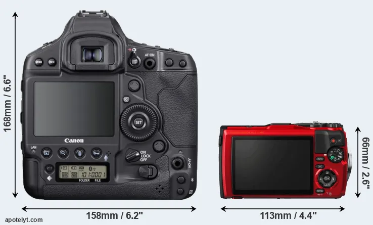 Comparison 1DX Mark III or TG-5 rear