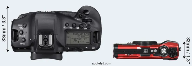 Compare 1DX Mark III versus TG-5 top