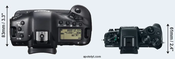 Compare 1DX versus M5 top