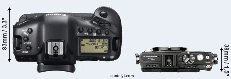 Compare 1DX versus E-PL5 top