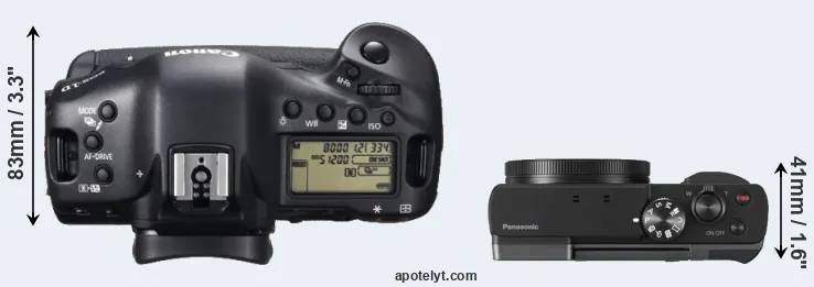 Compare 1DX versus TZ90 top